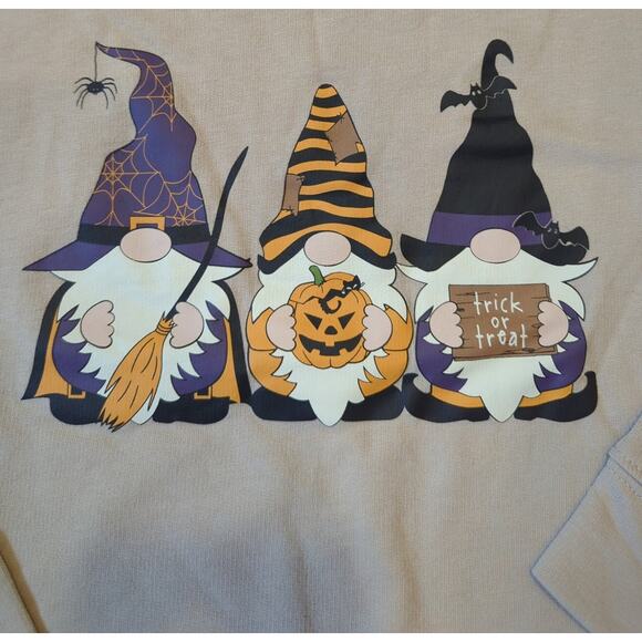 Feeling Festive Halloween 3 Gnomes Witch Sweatshirt Women's Size M - Picture 1 of 5